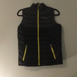 Columbia Unisex Black Vest with Yellow Zippers